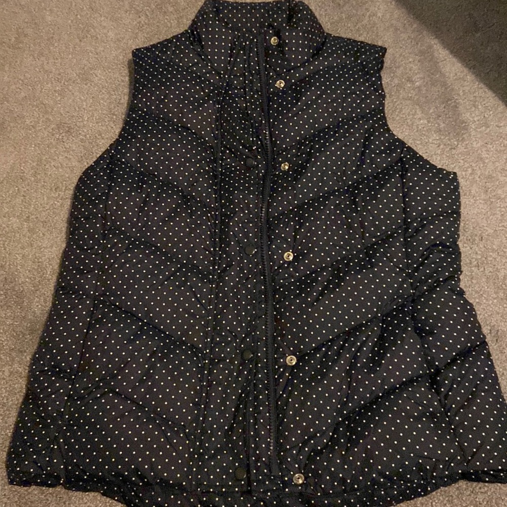 Navy and White Polka Dot Vest